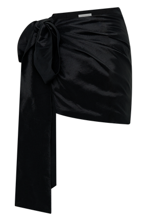 Becca Taffeta Mini Skirt With Tie - Black