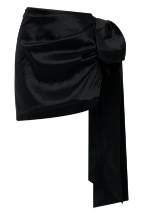Becca Taffeta Mini Skirt With Tie - Black