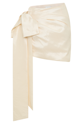 Becca Taffeta Mini Skirt With Tie - Ivory