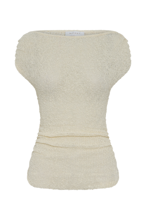 Chloe Off Shoulder Boucle Knit Top - Ivory