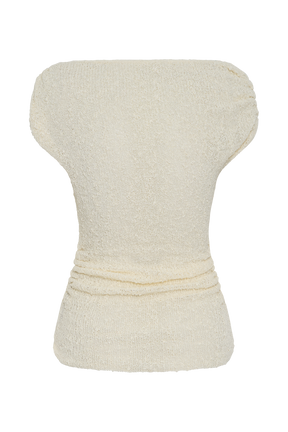 Chloe Off Shoulder Boucle Knit Top - Ivory