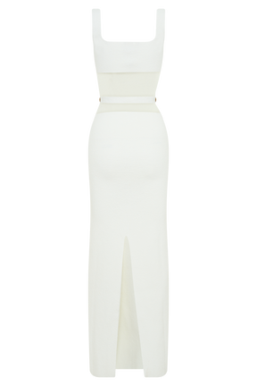 Alysanne Cut Out Knit Maxi Dress - White