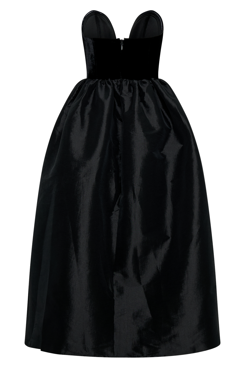 Flora Strapless Velvet Midi Dress - Black