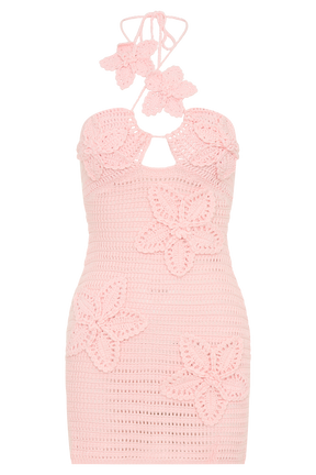 Kyla Floral Crochet Mini Dress - Pink