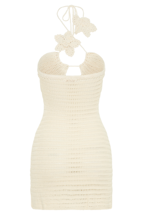 Kyla Floral Crochet Mini Dress - Buttercream