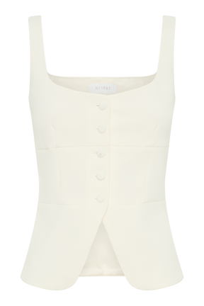 Sunny Suiting Peplum Top - Ivory
