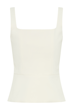 Sunny Suiting Peplum Top - Ivory