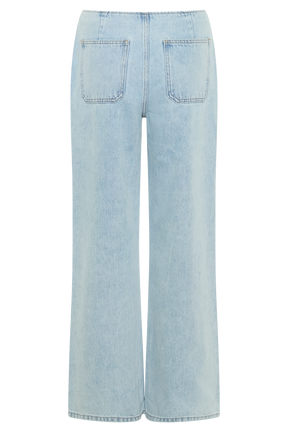 Caitlin Mid Rise Denim Flare Jeans - Light Blue