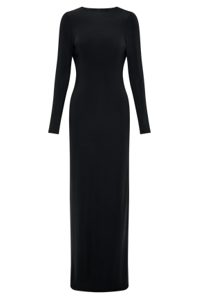 Bennett Slinky Long Sleeve Maxi Dress - Black/White