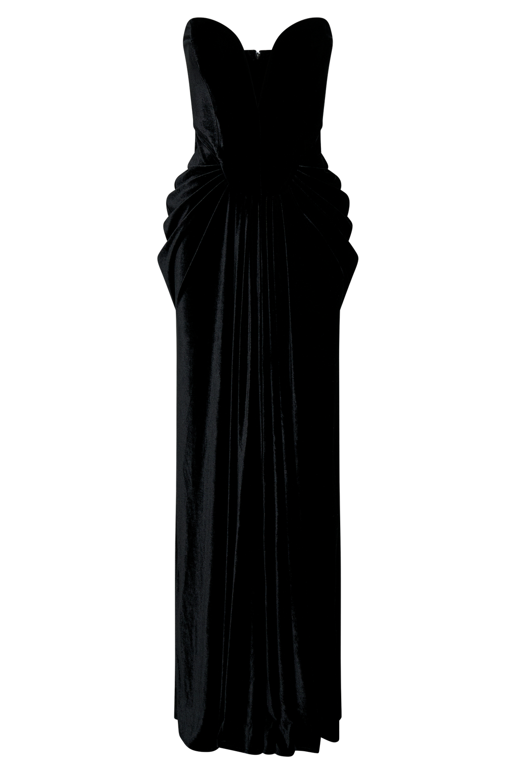 Paige Strapless Velvet Maxi Dress - Black