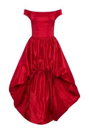Amelia Bubble Maxi Dress - Ruby Red