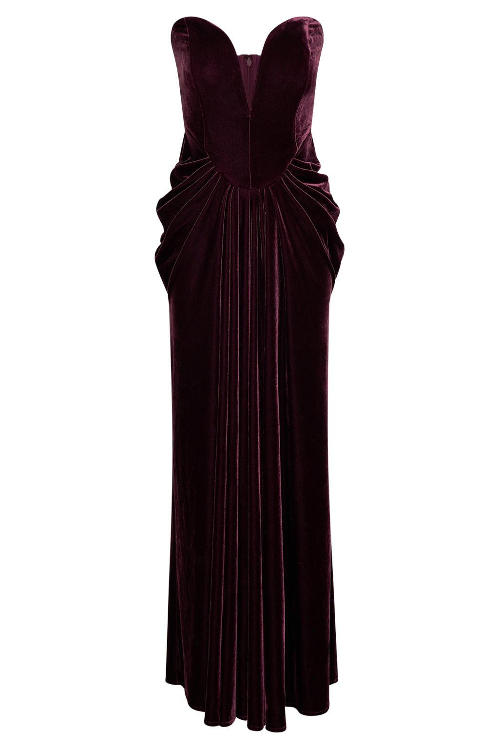 Paige Strapless Velvet Maxi Dress - Plum