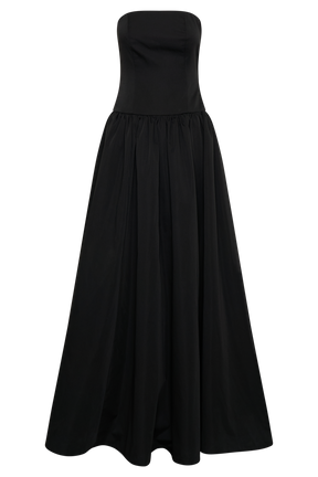 Frances Strapless Bow Maxi Dress - Black