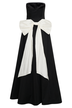 Frances Strapless Bow Maxi Dress - Black