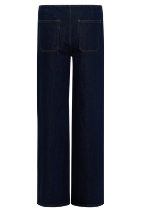 Caitlin Mid Rise Denim Flare Jeans - Indigo Blue