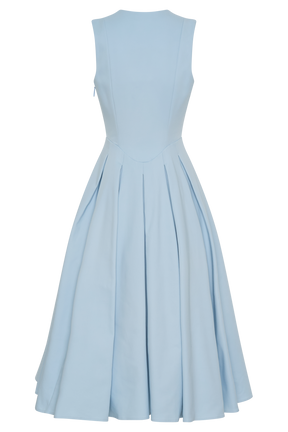 Keely Cotton Sleeveless Midi Dress - Sky Blue