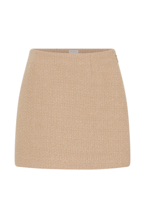 Camilla Boucle Mini Skirt - Light Taupe