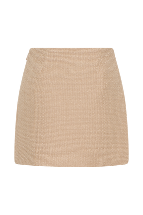 Camilla Boucle Mini Skirt - Light Taupe