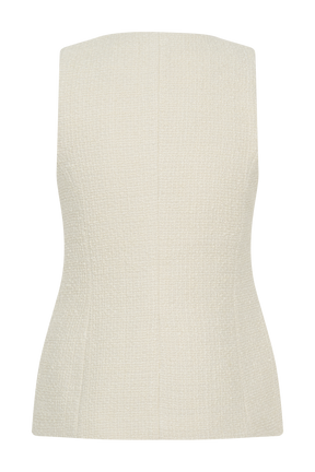 Camilla Boucle Sleeveless Vest - Ivory