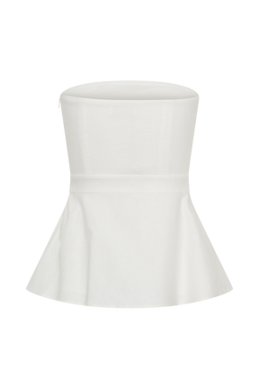Dora Strapless Linen Top - Ivory