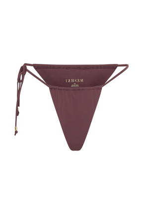 Andie Ruched String Side Bikini Brief - Chocolate