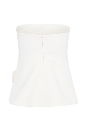 Faith Strapless Suiting Top - Ivory