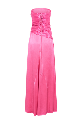 Serena Strapless Taffeta Maxi Dress - Crimson Pink