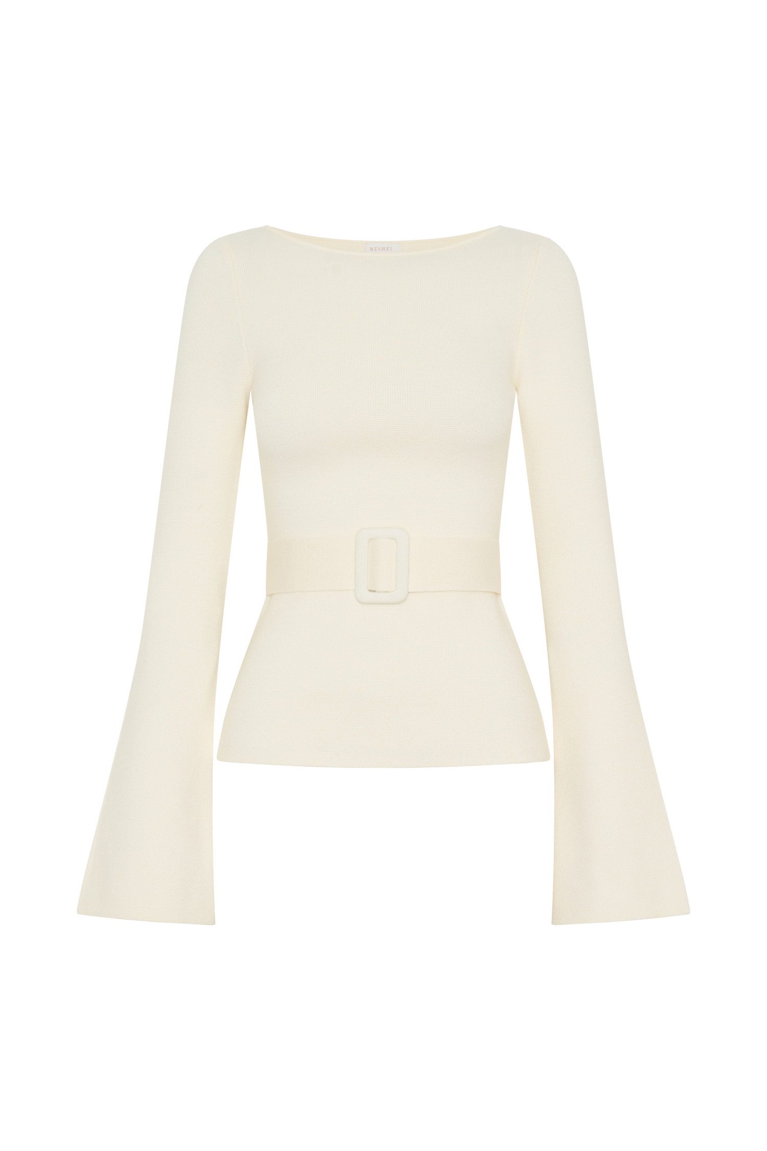 Justine Belted Knit Top - Ivory