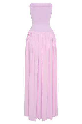 Lyanna Knit And Chiffon Strapless Maxi Dress - Lilac