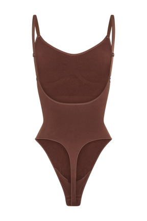 Alyssa Backless Shapewear Bodysuit - Espresso