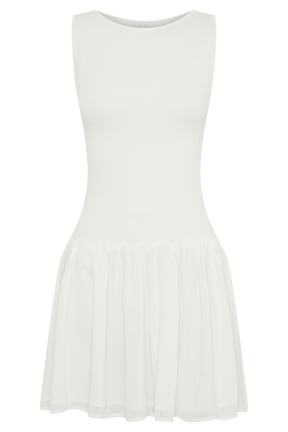 Ashleigh Knit And Chiffon Mini Dress - Ivory