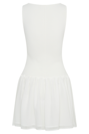 Ashleigh Knit And Chiffon Mini Dress - Ivory