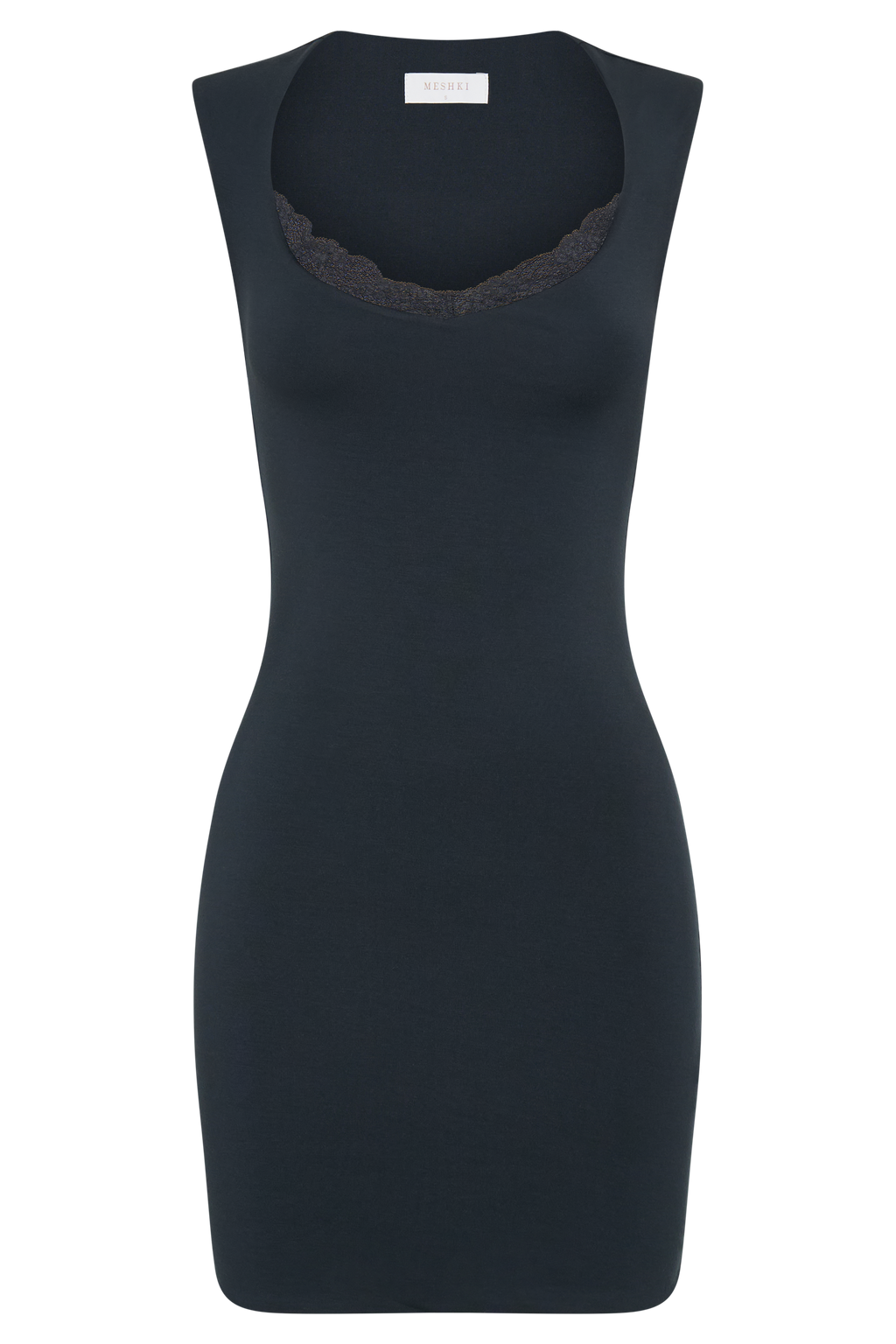 Tatianna Lace Trim Modal Mini Dress - Black