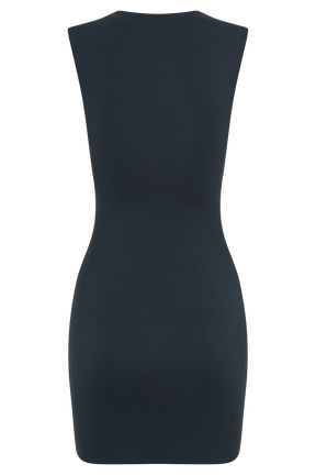 Tatianna Lace Trim Modal Mini Dress - Black
