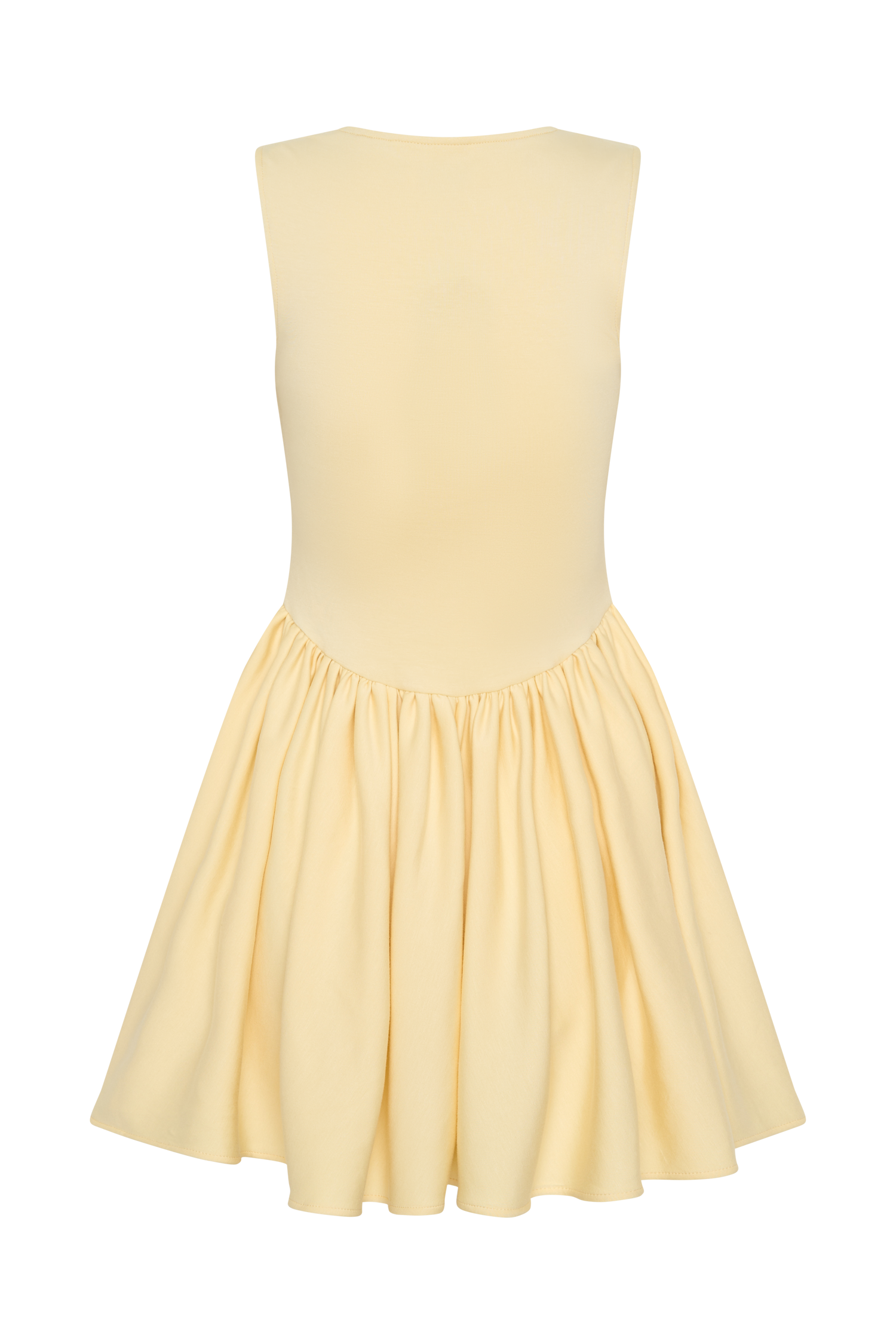 Sharon Scuba Jersey Mini Dress - Pastel Lemon