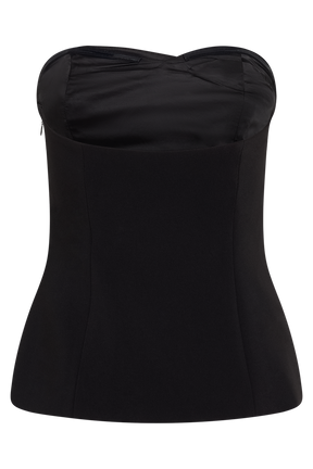 Lindie Strapless Suiting Top - Black