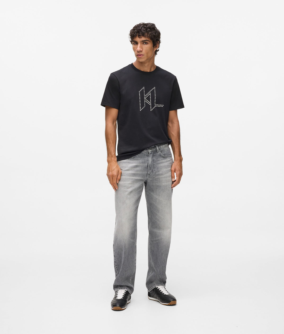 Washed straight jeans