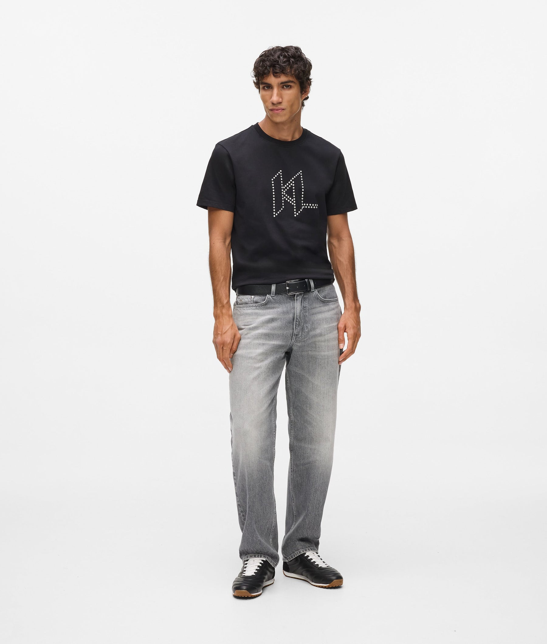 Washed straight jeans