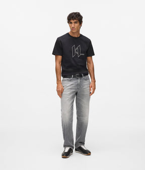 Washed straight jeans