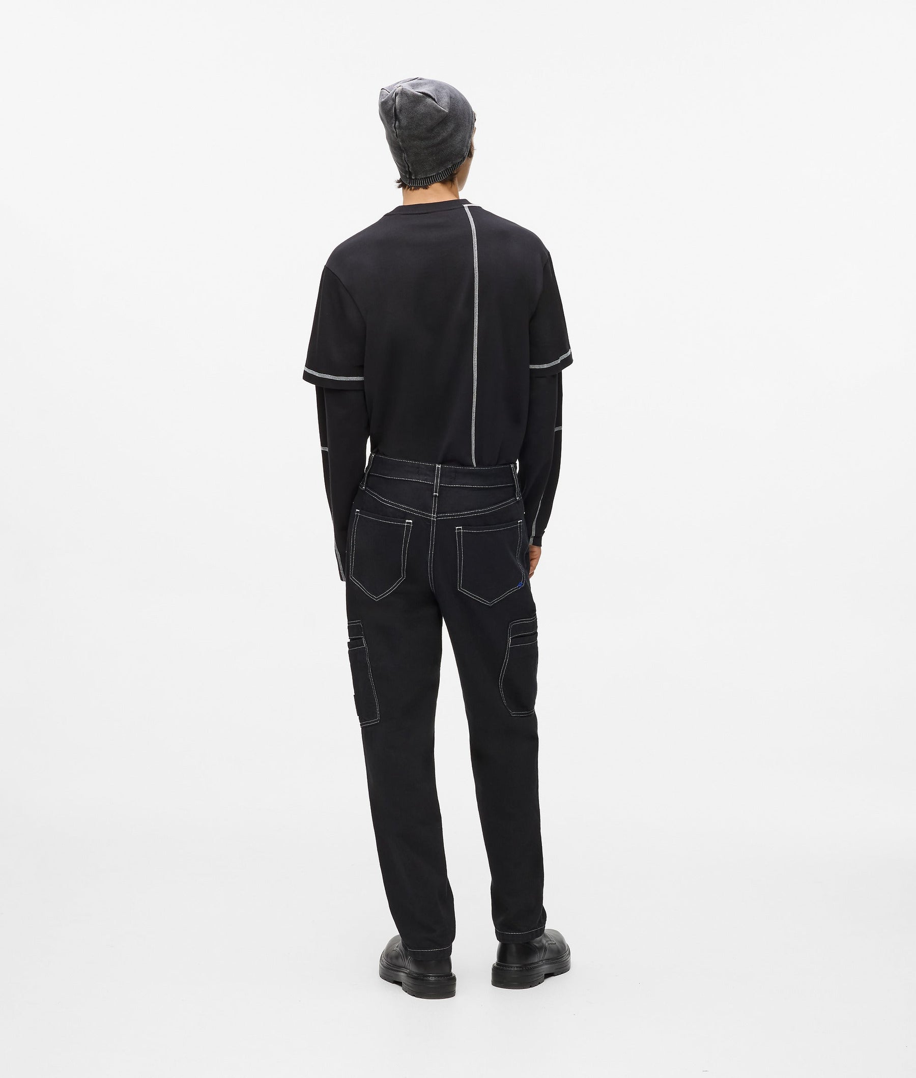 Contrast stitch cargo pants