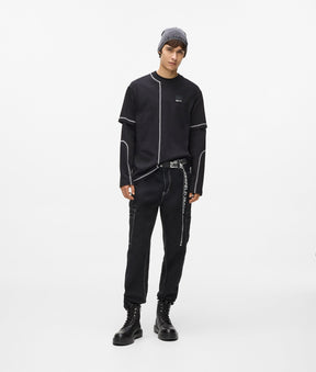 Contrast stitch cargo pants