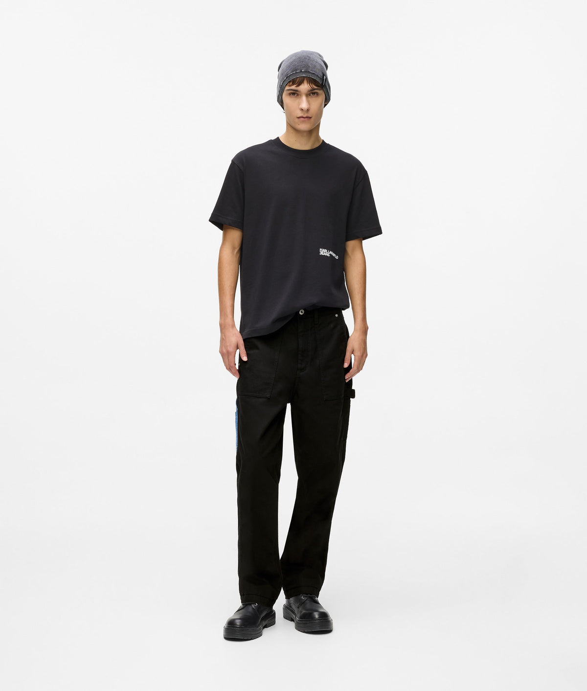 Denim pocket carpenter trousers