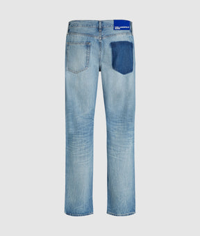 Removed pocket straight jeans