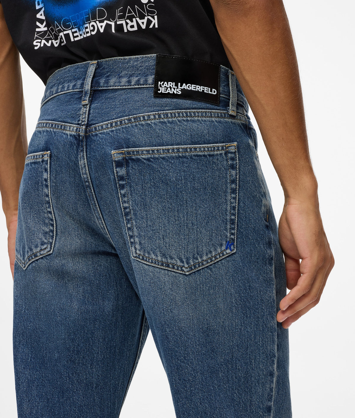 Vintage wash straight jeans