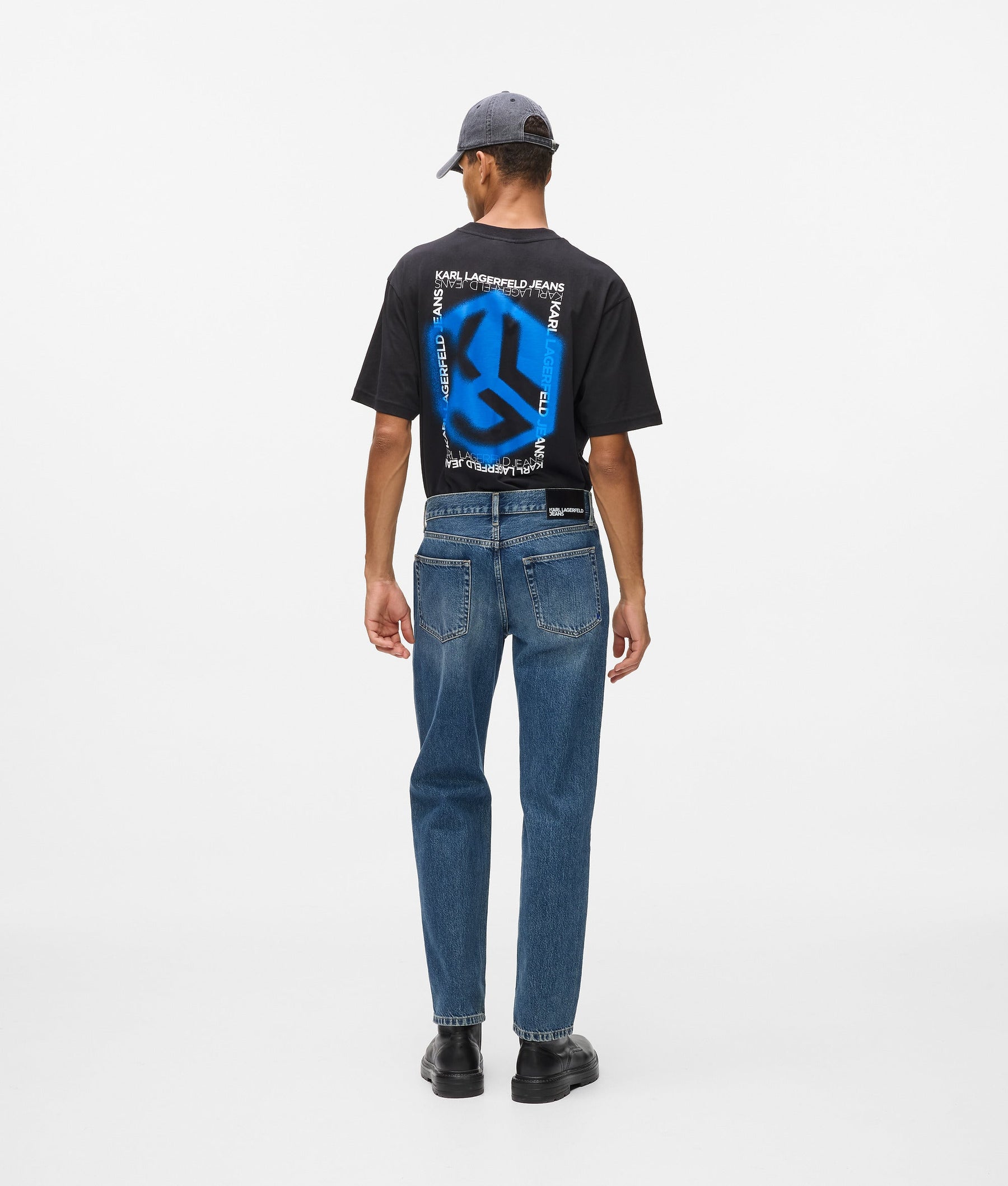 Vintage wash straight jeans