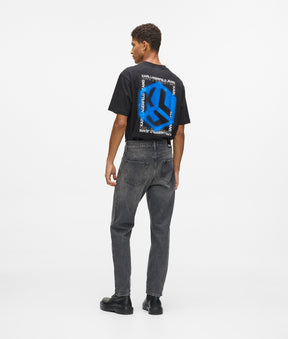 Vintage wash tapered jeans