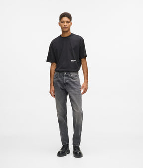 Vintage wash tapered jeans