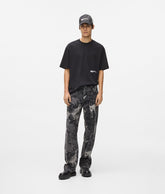 Paint-effect relaxed jeans