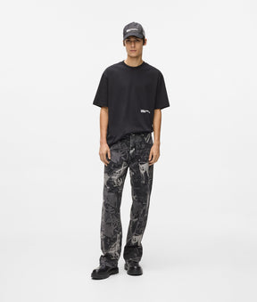 Paint-effect relaxed jeans