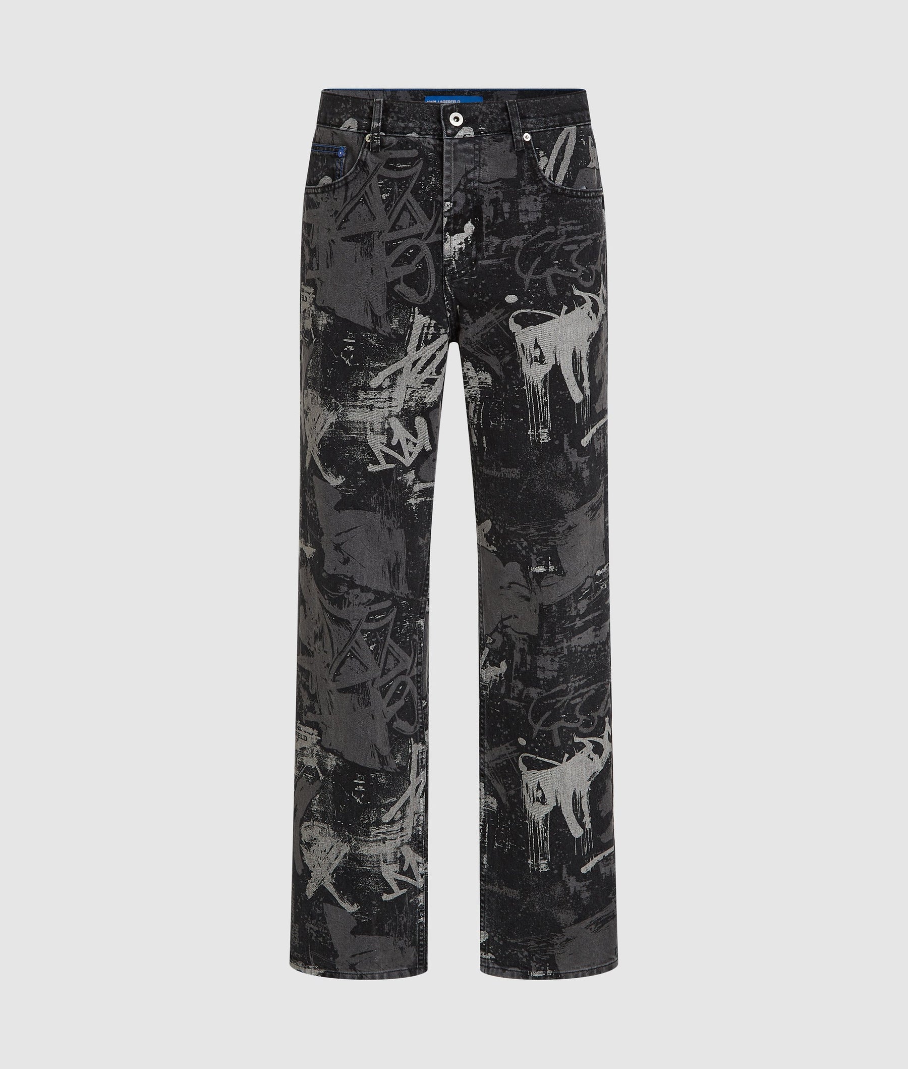 Paint-effect relaxed jeans